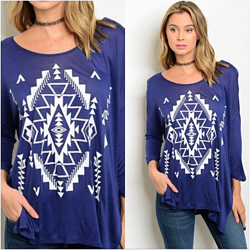 ‼️SALE Boho Tribal Flowy Lightweight Tunic Top SML - Picture 2 of 7